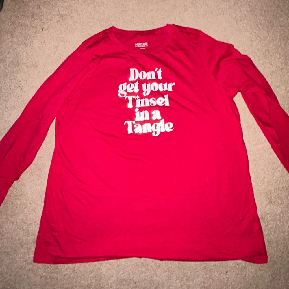 Torrid Jester Red Long Sleeve Christmas Tee